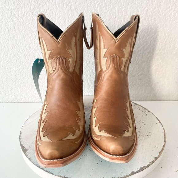 NEW Lane WALK THE LINE Womens Brown Cowboy Bootie 10.5 Cowgirl Short Ankle Boots - Picture 5 of 11